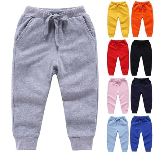 Toddler Boys Cotton Sweatpants Kids Joggers with Pocket Drawstring Kids Lightweight Soft Comfort Stretchy Active Pants