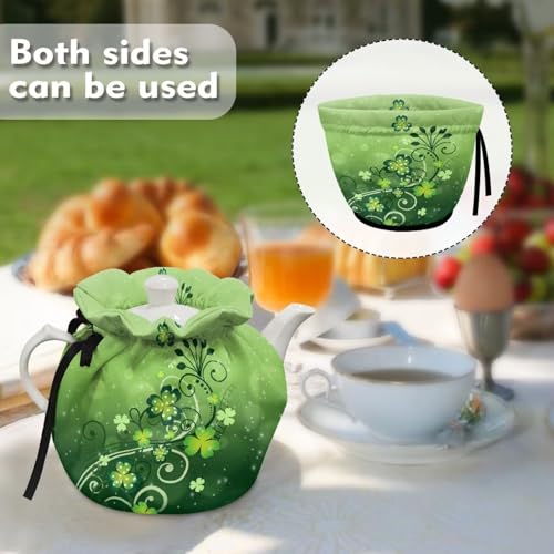 Image of St Patrick's Day Tea Cozy for Teapot Insulated Large Teapot Cover to Keep Warm Tea Kettle Cover Machine Washable for Home Kitchen Tea Party Table Decor