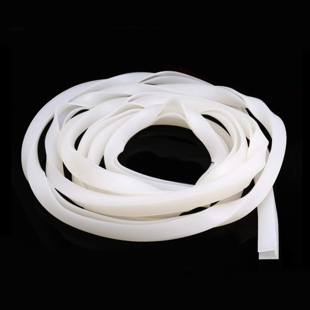 PYouo-Tira de Sellado White U Forma Silicona Sello Strip Ancho Interno 1MM-15mm Puerta de Vidrio Borde Protector Anti-colisión, Sellado eficiente (Length : 3M, Width : 8 x 14mm)