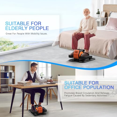 Image of Under Desk Elliptical, Elliptical Leg Exerciser for Seniors, Home Portable Elliptical with Remote Control and 12 Adjustable Speeds, Electric Seated Pedal Exerciser