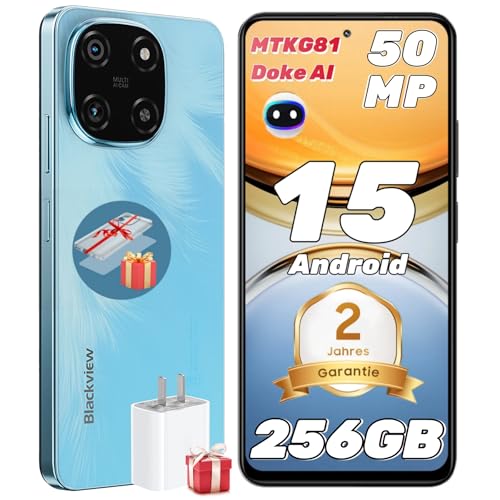 Blackview Color 6 Smartphone 24GB+256GB Android 15 Telefonos Moviles, 50+13MP, MTK G81 Core, 6.67' 90Hz, 5000mAh, Telefono Celulares Dual SIM/Face ID/Fingerprint/OTG/GPS