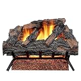 HearthSense MO24HVL Natural Gas Vented Fireplace Logs Set with Match Light, 55000 BTU, Heats up to 2000 Sq. Ft, Mountain Oak, 24 Inches