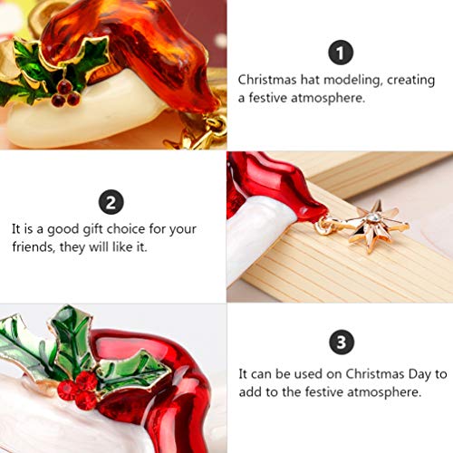 KESYOO 2 PeÃ§as de Broche de Natal Com ChapÃ©u de Papai Noel Mulheres Meninas Com Broche de Peito Co