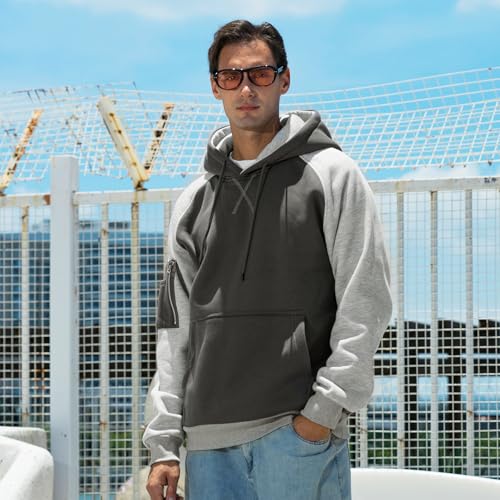 Mens Hoodies Fleece Drawstring Hooded Pullover Sweatshirts for Men with Pocket4