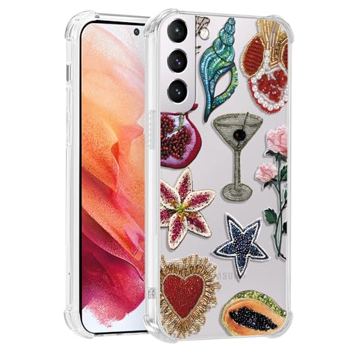 Coque Samsung S21 transparente rigide antichoc à motif étoiles pour fille