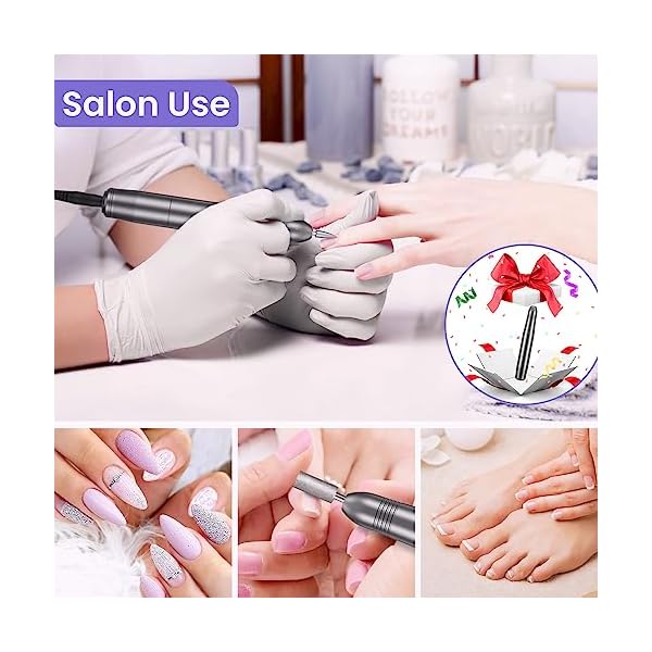 Nagelfräser, Nagelfräser für Gelnägel, Elektrische Nagelfeile 20000 u/Min Verstellbare Geschwindigkei Fräser für gelnägel, Pediküre Maniküre Set für Gelnägel,Acryl Gelnägel,Nagelhaut Shellac Acrylgel – Bild 7