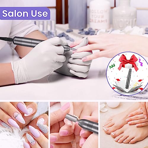 Nagelfräser, Nagelfräser für Gelnägel, Elektrische Nagelfeile 20000 u/Min Verstellbare Geschwindigkei Fräser für gelnägel, Pediküre Maniküre Set für Nagelhaut Shellac Acrylgel