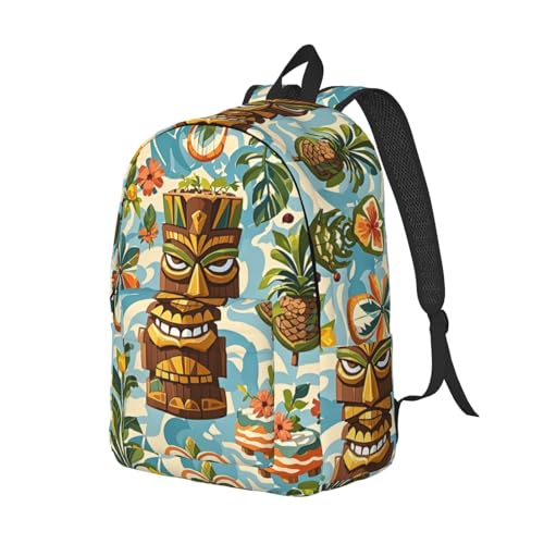 Laptop Backpack Lightweight Bookbag for Women Men Vintage Aloha Tiki Pattern Daypack for Work Hiking Travel4