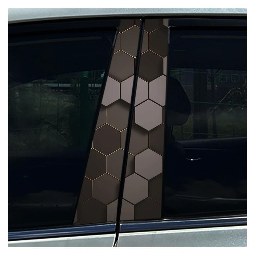 Autocollants pilier B voiture motif nid d'abeille hexagonaux et protection de colonne centrale type C