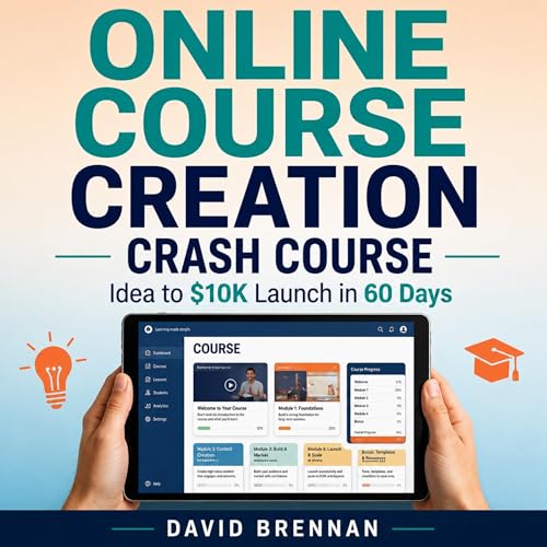 Diseño de la portada del título Online Course Creation Crash Course
