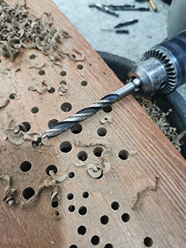 Nordwolf 12-Piece Brad Point Wood Drill Bit Set For Carpenter Woodworking, Double Flutes With 1/4" Hex Shank For Quick Chucks & Impact Drivers, Sae Sizes 1/8" To 1/2" #TOP6