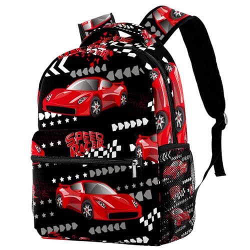 Sac de voyage décontracté voiture de course multicolore spacieux de 29.4x20x40cm pour ados