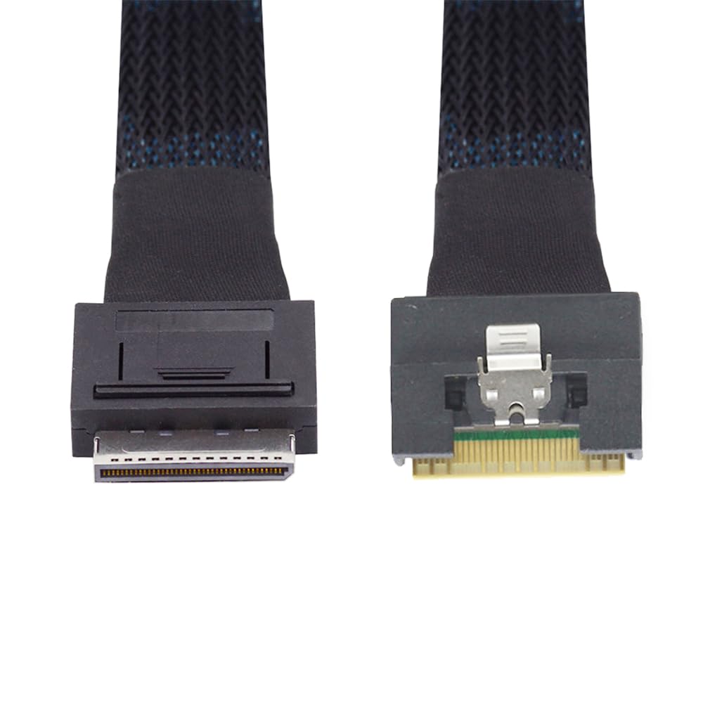 cablecc Oculink Câble de données actif PCIe PCI-Express SFF-8611 8i vers SFF-8654 8i 8X Slimline SSD 50 cm
