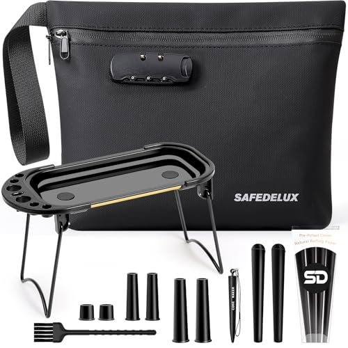 SafeDelux Bolsa À Prova De Odores Com Trava Combinação, Recipiente Para 11,5'' X 8,6'', Revestimento Carbono, Cachimbo Tabaco, Estojos Organizadores Viagem Duráveis E Inodoros (Bolsa Combinada Poliu