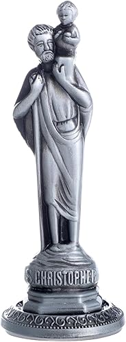 KOMI Estatua de San Cristóbal para automóvil, decoración de tablero de automóvil, regalo de seguridad para conductores nuevos y viejos, figuras