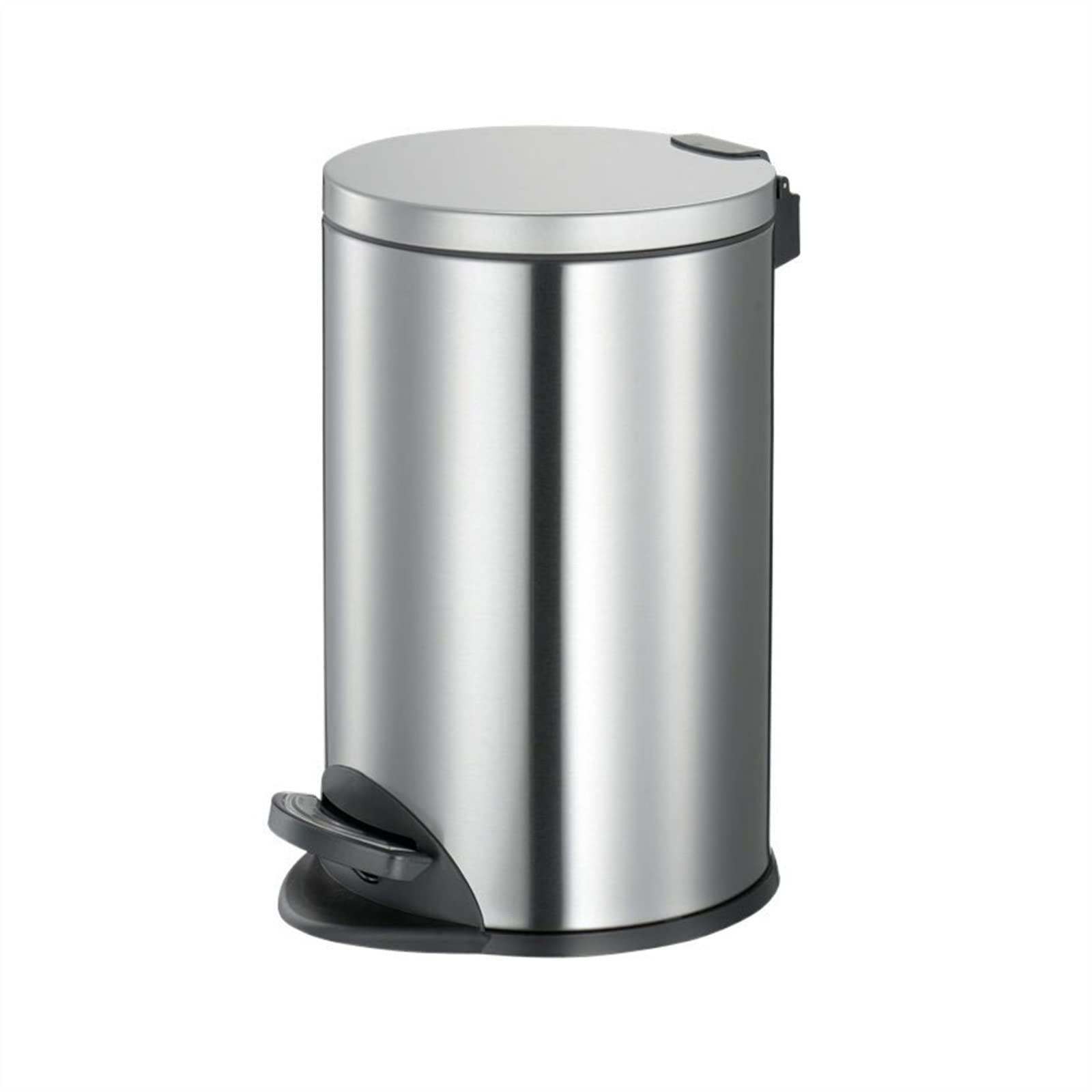 Sdydsge Silver Bin， Bin 8L/12L Simple Household Trash Can With Lid For Kitchen, Liviroom, Bathroom, Foot-Operated Garbage Stainless Steel Bin/White/12L