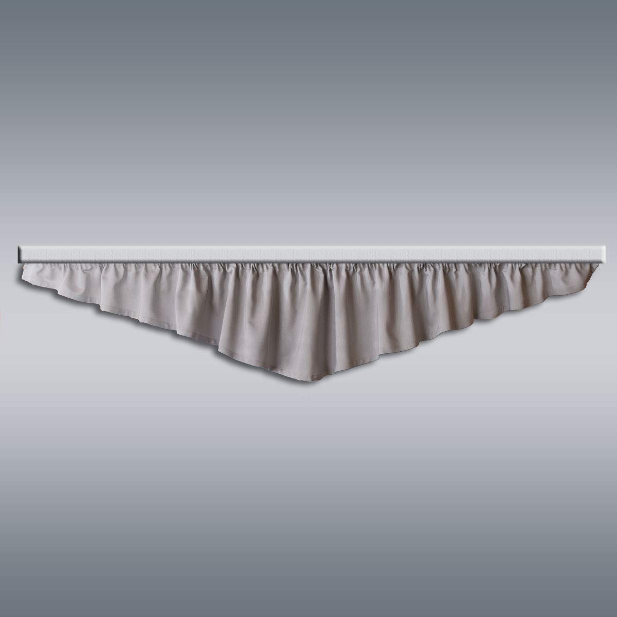 Querbehang Hetty grau unifarben | Deko-Behang aus hochwertigem Webstoff mit Reihband | gepflegt-rustikaler Landhaus-Stil für Küche, Esszimmer, Gästewohnung, Kaminzimmer H x B 40 x 300 cm
