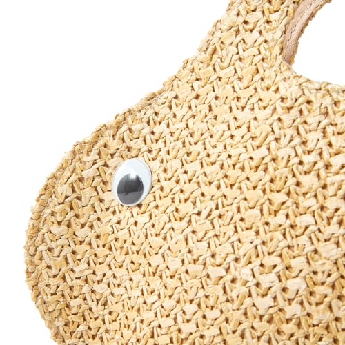 Bolso cruzado de ratán tejido forma pez beige miniatura 6