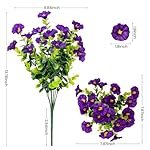 Artificial Faux Flowers for Outdoor 16 Bundles Boxwood Fake Morning Glory for Planter,UV Resistant Fake Flowers for Home Porch Patio Outside（8 Color） - Image 2