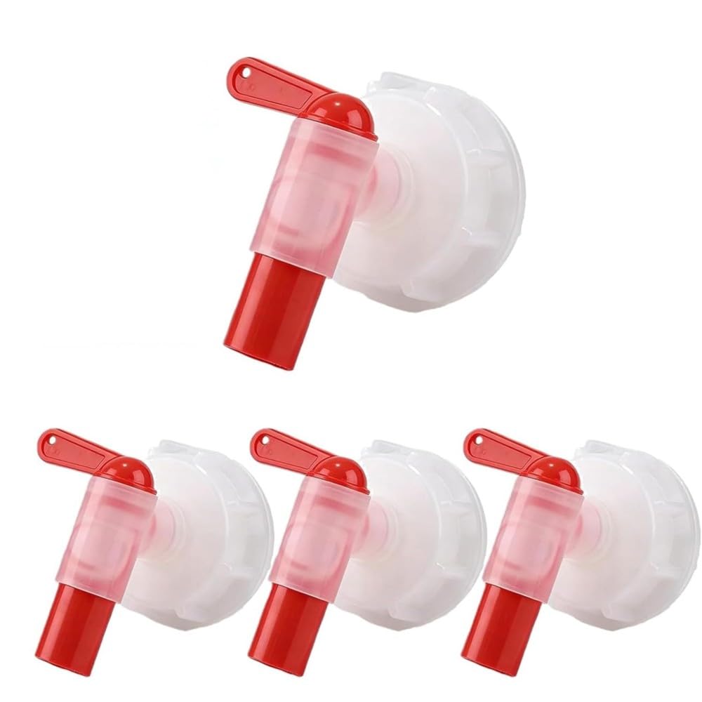 Aundhegrtt Outdoor Garden Faucet 4-Pack DN61 61mm Red White Plastic Faucet for Horticultural Plants Nutrients Solution