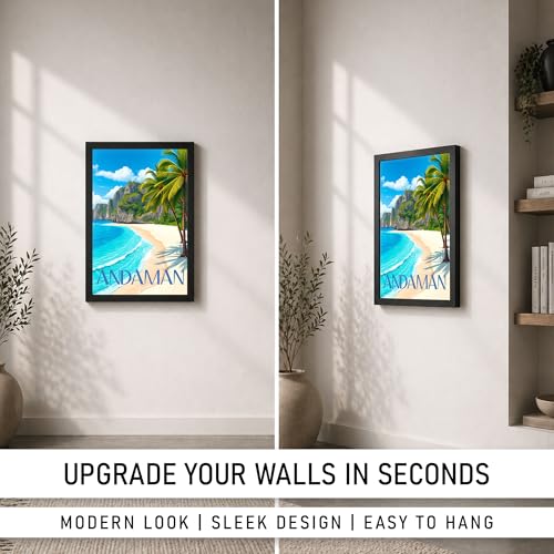 Image of CodersParadise Andaman Premium Framed Wall Poster(12x18Inch) |Tropical Beach & Island Scenery Wall Art |Ready-to-Hang Aesthetic Home Decor for Bedroom, Living Room & Office | Wall Mount Display Frame
