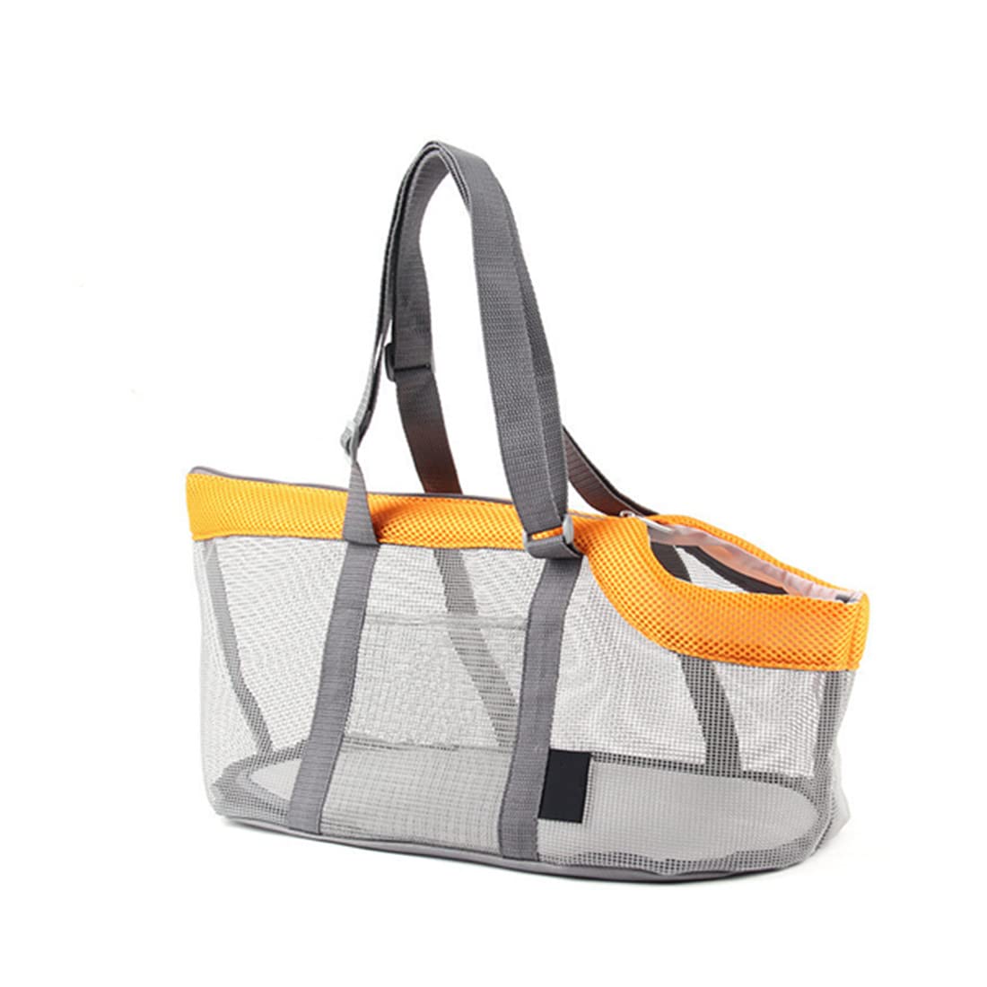 Overall View See Through, Breathable Mesh Carrier For Pet Under 4 KG, Small Dogs And Cats Outdoor Collapsible Carrier In Orange Colour