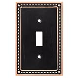 Franklin Brass W35058-VBC-C Classic Beaded single Toggle Switch Wall Plate / Switch Plate / Cover, Bronze with Copper Highlights