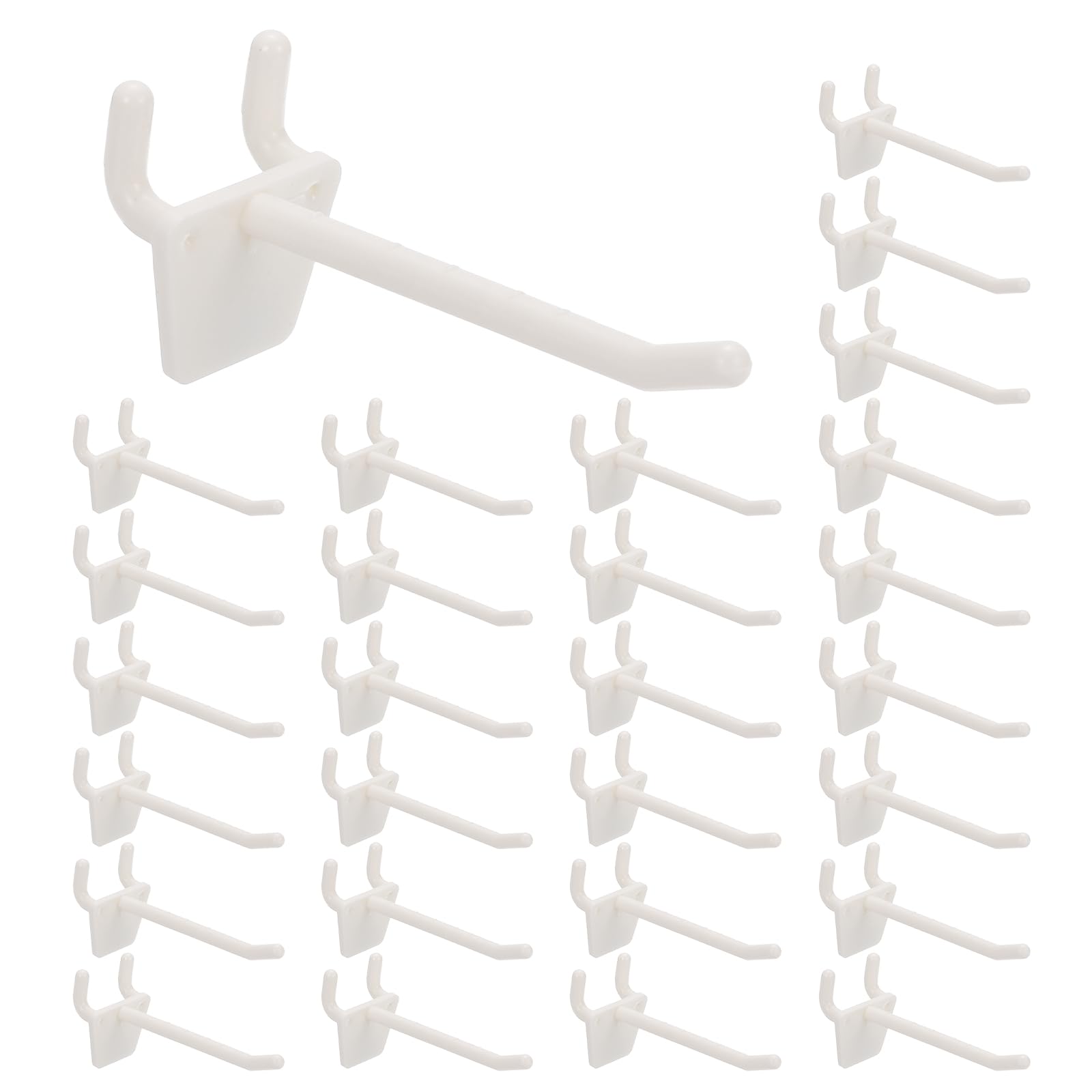 PATIKIL Pegboard Hooks, (3 Inch, Milky White, Fit 1/4" Pegboard) (50 Pcs), ABS Plastic Peg Board Utility Hook Hanger Wall Storage Organizer, Suit for - Garage/Office/Home/Shop