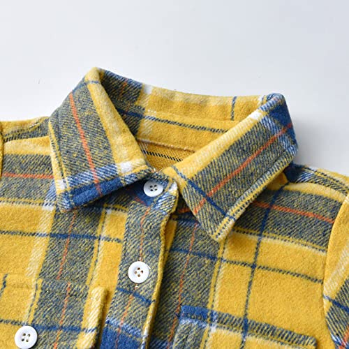 Toddler Long Sleeve Plaid Jacket Little Boys Girls Button Down Cardigan Shirt Coats Spring pring Clothes2
