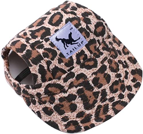 Harikaji Dog Hat,Dog Sunscreen Hat Baseball Cap Outdoor Sports Hat With Ear Holes Chin Strap Adjustable Hat For Small And Medium Dog Large Dogs (L, Leopard) #TOP9