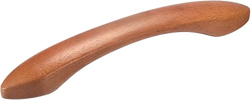 Miniatura 4 de uxcell 2 tiradores de madera para cajones, 5.04 pulgadas de distancia de agujeros, tiradores de madera maciza de 6.69 pulgadas de longitud total