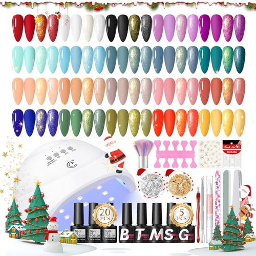 COSCELIA Gel Nagellack Set, 20 Farben Gelnägel Starterset mit U V/LED Lampe, Gel Nagellack Set mit Maniküre Tools komplette Nagelset Gelnägel Kit für Anfänger