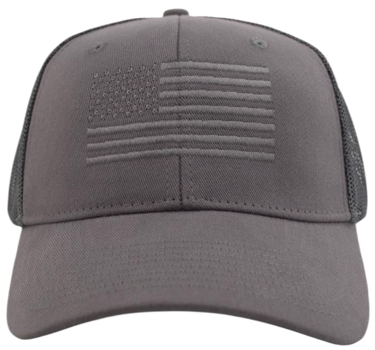Image of TSSGBL USA Flag Trucker Hat - OSFM & XXL Big Head Fit, Adjustable Mesh Snapback American Patriotic Baseball Cap