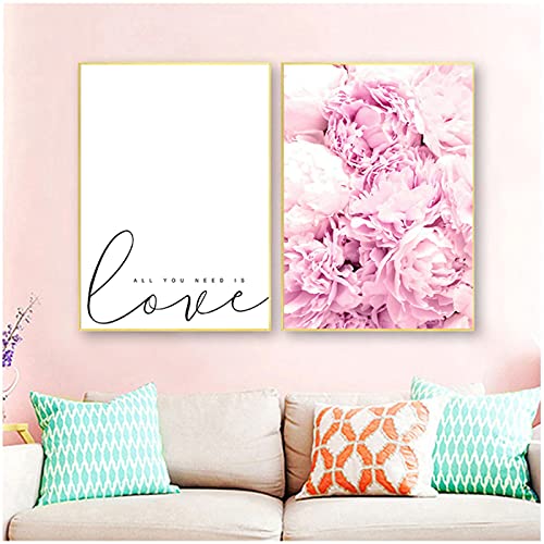 Toile affiches nordiques pivoine rose : créez une ambiance relaxante et florale chez vous