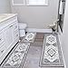 HEBE Boho Kitchen Rug Sets 3 Piece with Runner Non Slip Kitchen Rugs and Mats Washable Kitchen Mats for Floor Thick Kitchen Floor Mat Carpet Runner Rugs for Hallway Laundry Holiday Decor