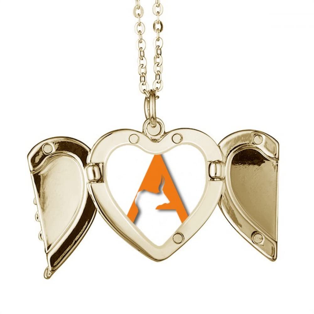 no/no Antelope Horn Impact Grass Folded Wings Peach Heart Pendant Necklace