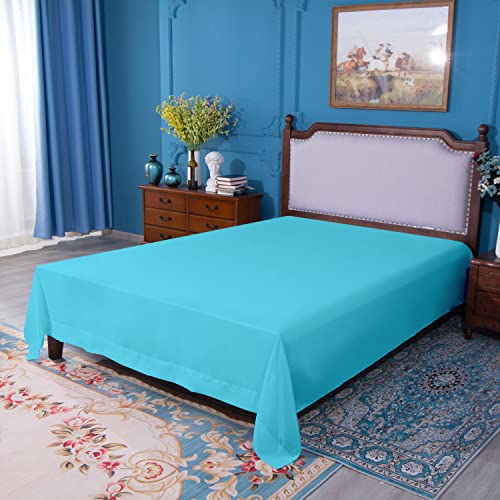 Image of NTBAY Queen Microfiber Flat Sheet, 90 x 102, Blue
