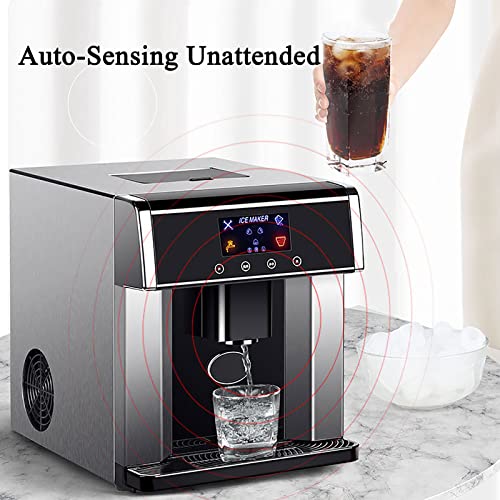Máquina eléctrica para hacer hielo de mostrador, máquina automática para hacer cubos de hielo, 10 cubos en forma de bala listos en 8 minutos, grosor ajustable, ideal para fiestas y barras domésticas miniatura 7