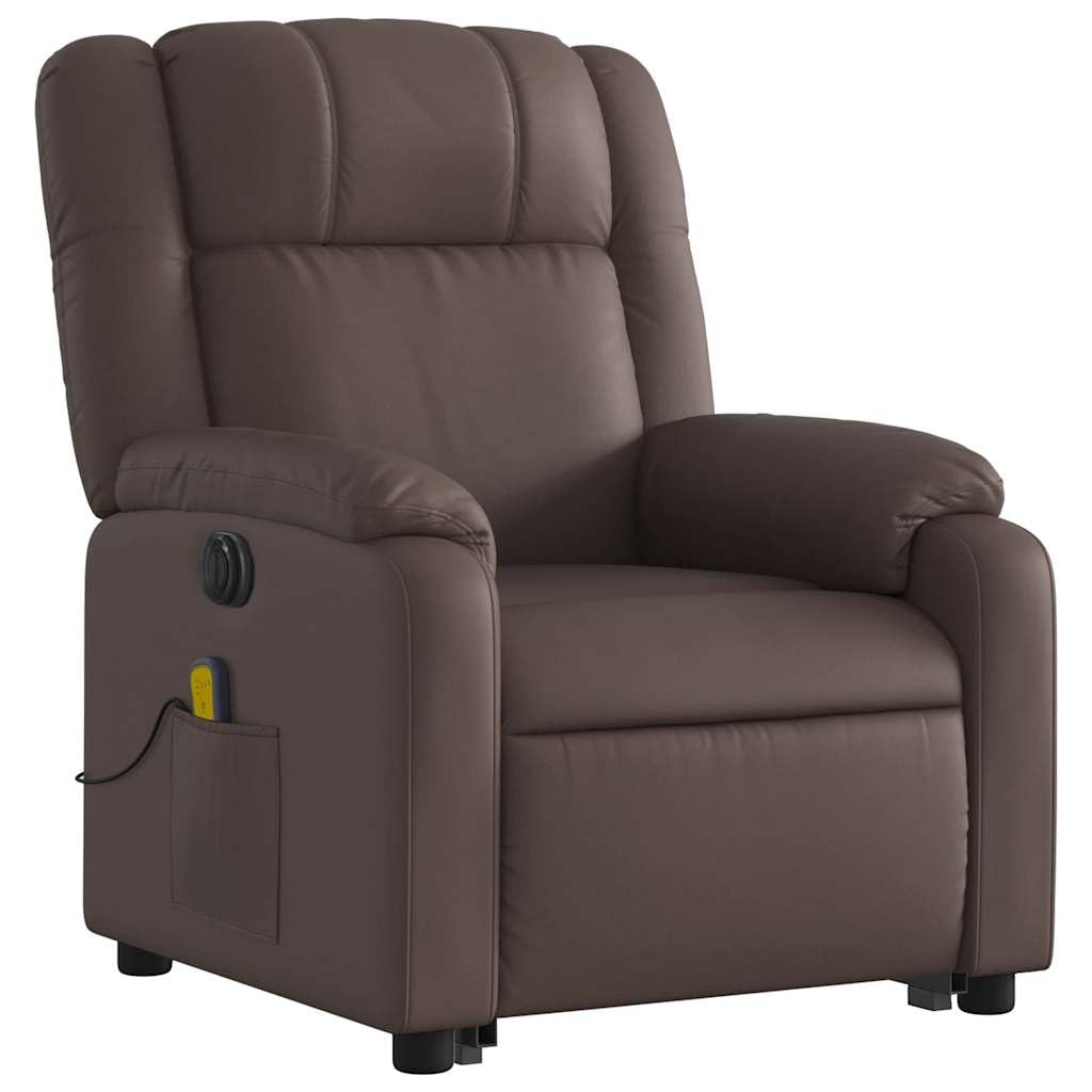 Sillón elevador eléctrico reclinable con masaje de 6 puntos, función elevación y vibración, respaldo ajustable hasta 135°, estructura estable de madera y metal,