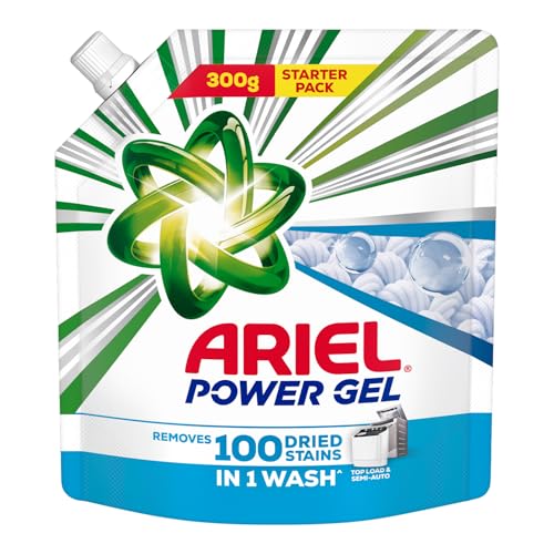Image of Ariel Power Gel Liquid Detergent for Top Load & Semi Auto - 300g | Removes 100 Dried Stains in 1 Wash | Faster Dissolving | Long-Lasting Fragrance | Color Protection | At the price of Powders
