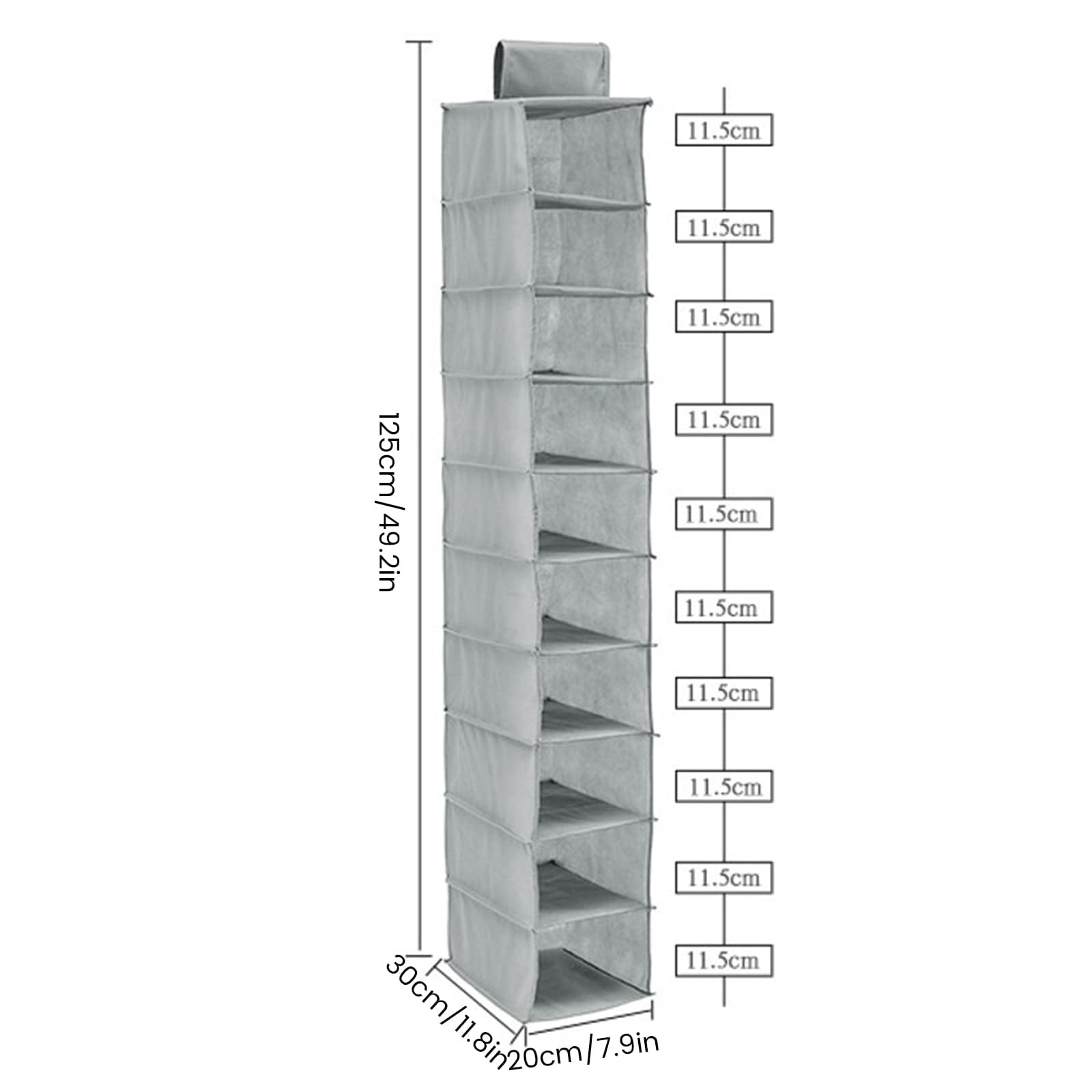 Lot de 2 étagères à chaussures pliables à suspendre pour armoire à chaussures en tissu non tissé pour chambre à coucher, placard, vêtements, chapeaux