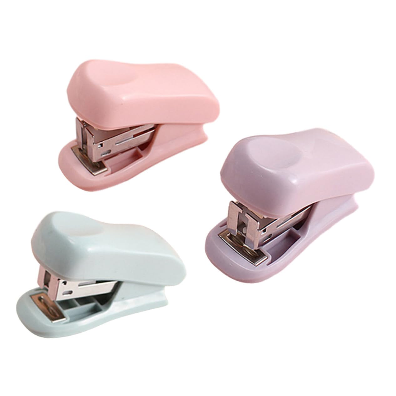 Angoily 5 Set Mini Cucitrice Portatile Cucitrice Mano Compatta Per Ufficio Scuola Per Raccogliere Documenti Fucsia Viola 3 Pezzi * 5