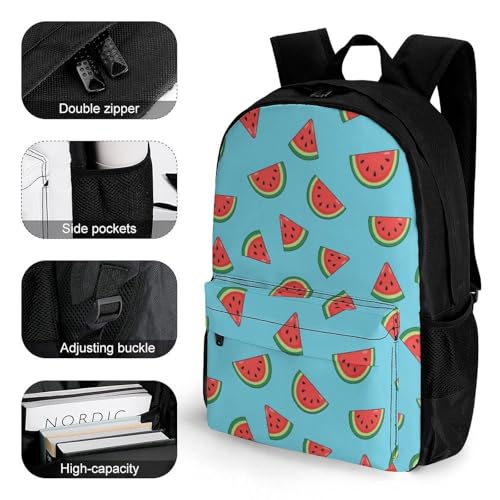 Sturdy Multipurpose Dual Shoulder Bag for Gym and Outdoor Activities, Light Blue Watermelon, Travel Hiking Daypack3
