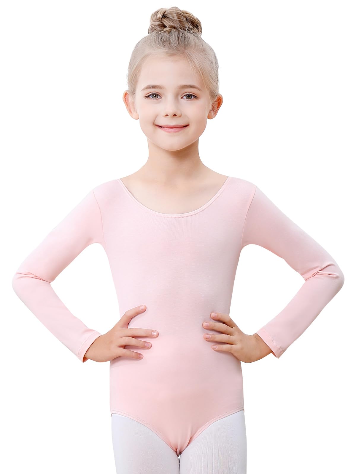Kefiyis Ballettkleidung Mädchen Ballett Trikot Langarm Ballettanzug Baumwolle Ballett body Tanzbody Turnanzug Gymnastikanzug für Kinder Damen Größe 110-170