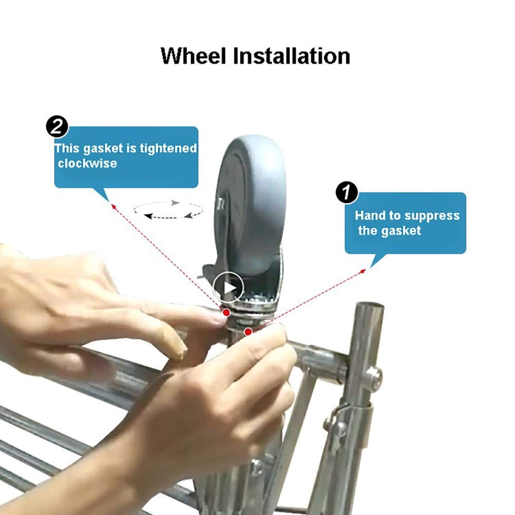Carrelli portaoggetti mobili, carrelli mobili da Cucina, carrelli per saloni di Bellezza Resistenti con Rivestimento Mobile, Carrello per Lavanderia con rotelle per camer