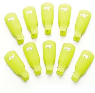 10 clips de plástico para uñas de gel UV, removedor de esmalte de uñas, para decoración de uñas, color amarillo