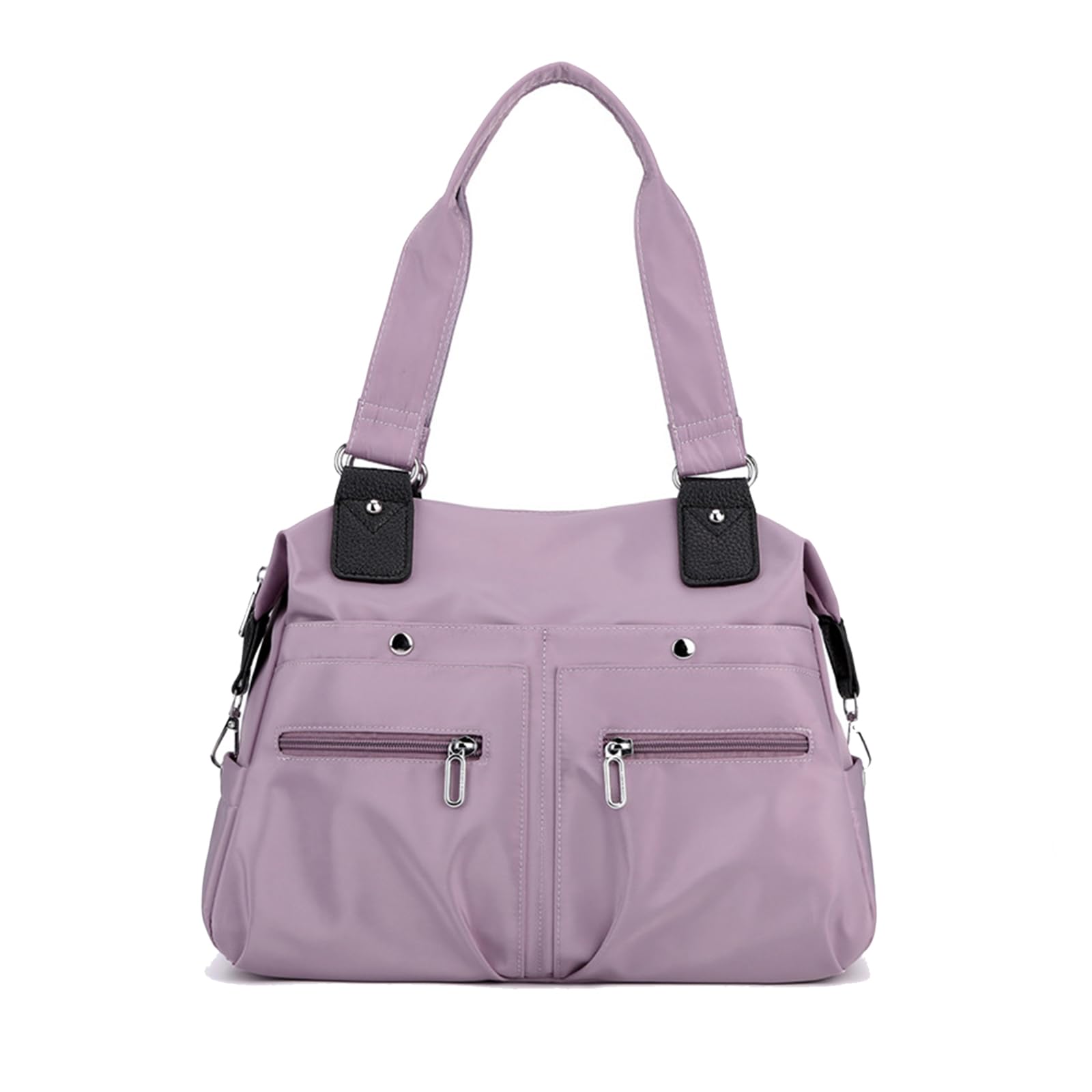 Large Capacity Lightweight Waterproof Multi-Pocket Nylon Shoulder Bag with Zipper, Crossbody Travel Messenger Bag (purple)