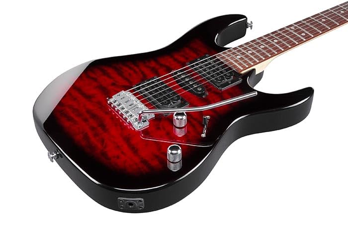 Amazon | Ibanez Gio GRX70QA-TRB (Transparent Red Burst