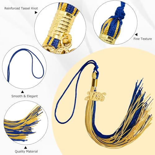 Image of GraduationMall Single&Multiple Color Graduation Tassel with 2026 Year Charm 9 inch