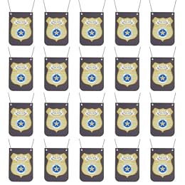 ORIGACH 20 Set Police Pretend Role Badges with Chain FBI Cop Badge Play Accessories Set for Dress Up Halloween Costumes Accessories Gifts Treats Party Favors Supplies